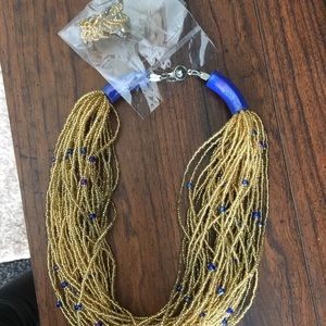 Bead necklace and earrings